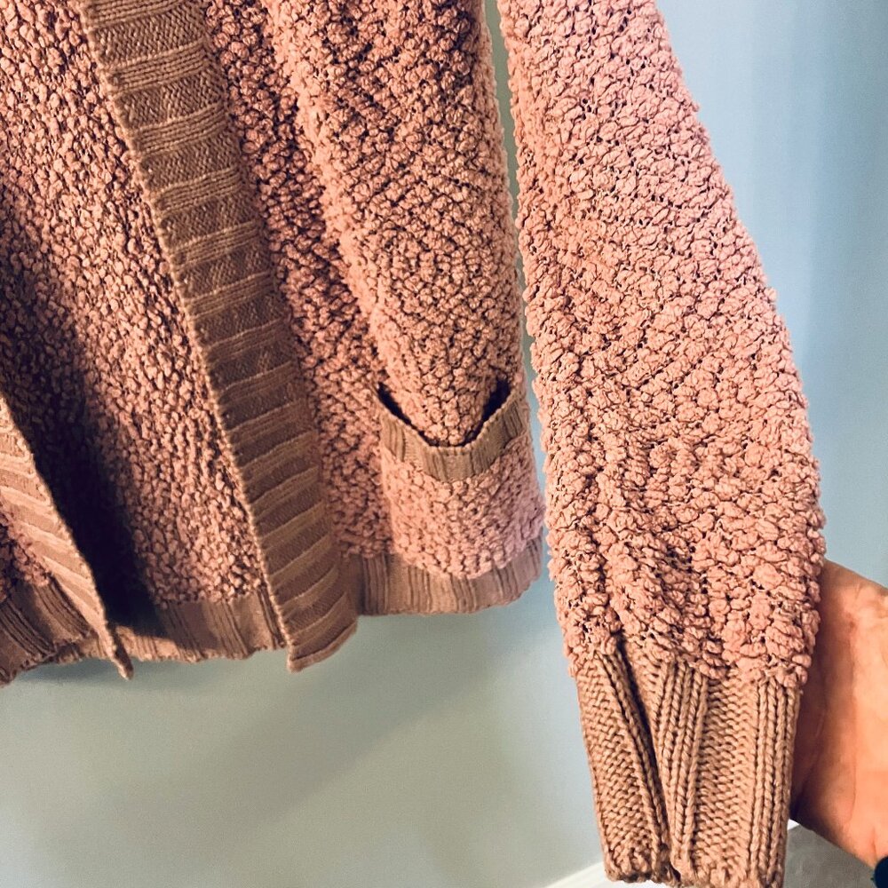 C'est Toi Tricot Open Front Cardigan Sweater Dusty Pink Size Medium๐ - Picture 6 of 7